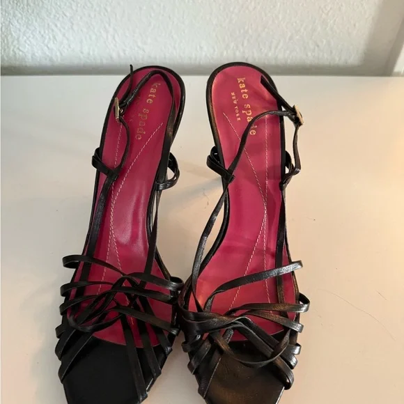 Kate Spade Black Strappy Heels - Picture 2 of 6